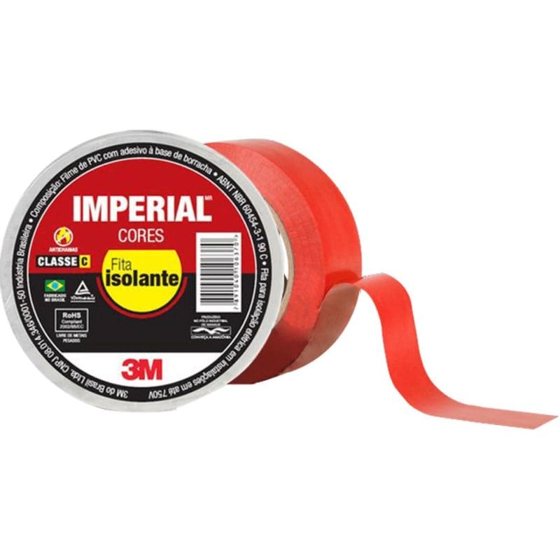 Fita Isolante Colorida Vermelha 10MT Imperial