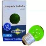 LÂMPADA BOLINHA 15W 127V E27 VERDE BRASFORT