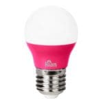 LÂMPADA LED BOLINHA 3W BIVOLT E27 ROSA KIAN