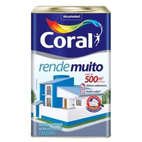 TINTA ACRÍLICA RENDE MUITO BRANCO FOSCO 18LT CORAL