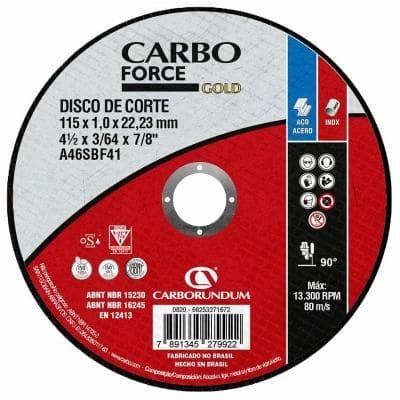 Disco de Corte Ferro 115X3,0X22.23 Carboforce