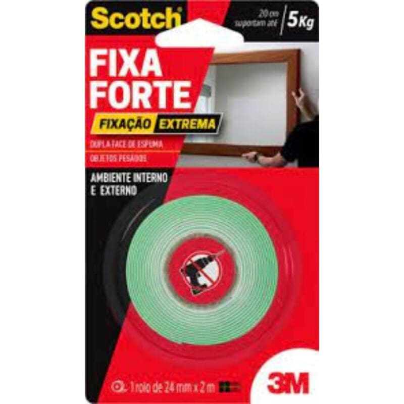 Fita Dupla Face 24MMX2MT Fixação Extrema 5KG Scotch