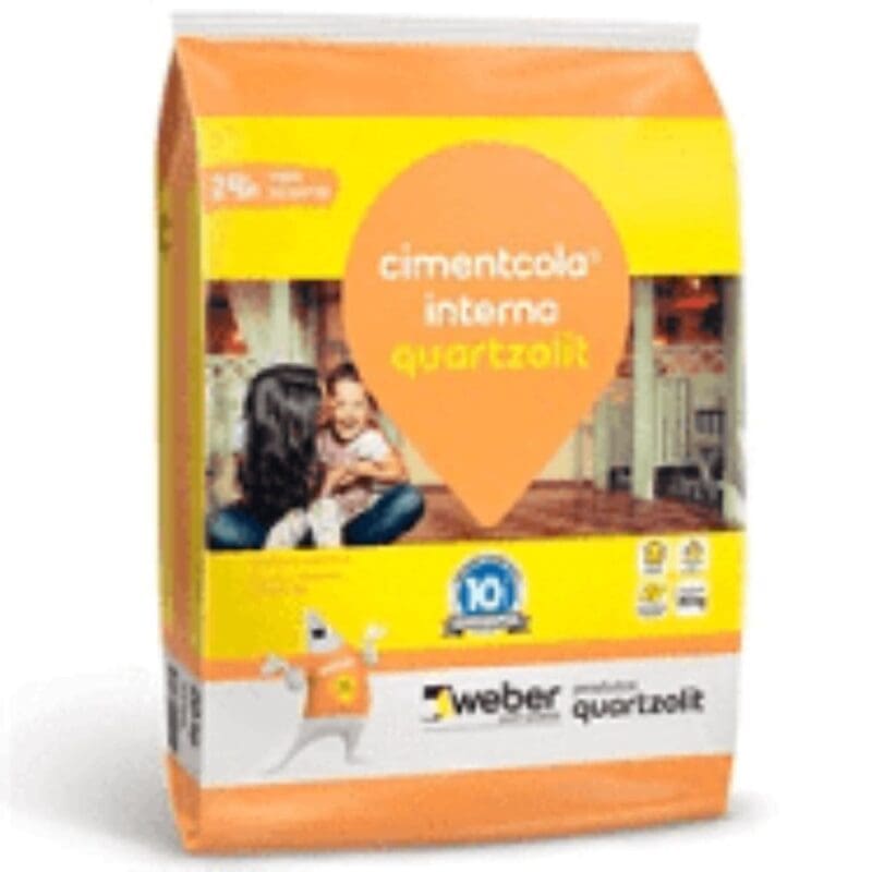 ARGAMASSA INTERNA 20KG CINZA CIMENTCOLA AC1 QUARTZOLIT