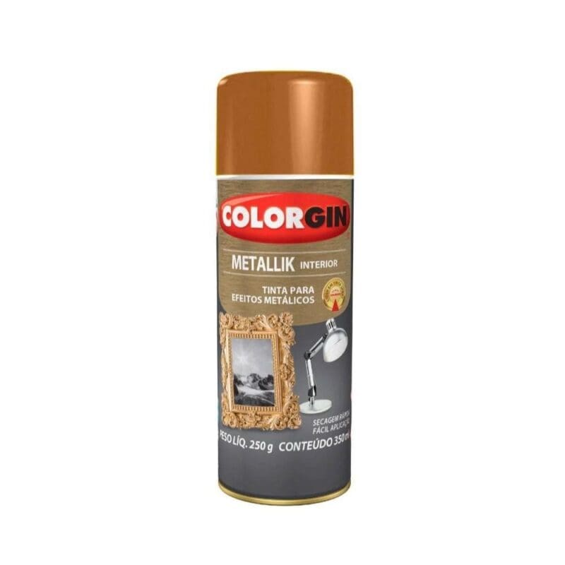 TINTA SPRAY METALICA COBRE 350ML COLORGIN METALLIK
