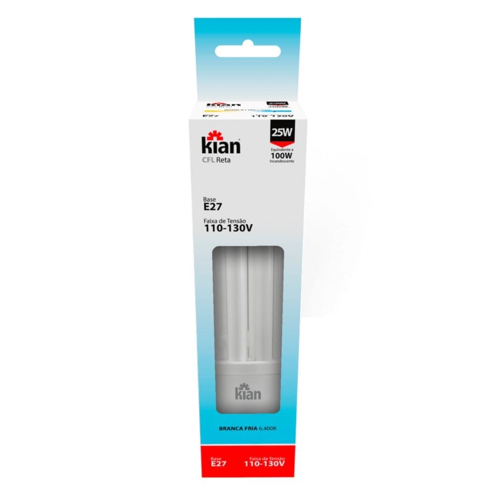 0dc3c81b-f2e1-47f2-9eb9-064284d5552d LÂMPADA ELETRONICA 25W 127V 3U E27 BRANCA KIAN