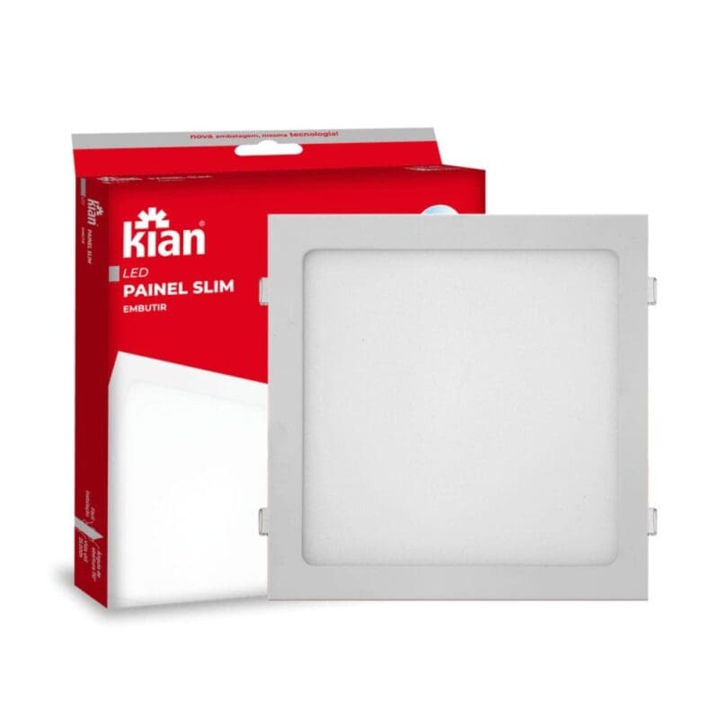 LUMINÁRIA LED EMBUTIR QUADRADA SLIM 18W 3,0K AMARELA KIAN