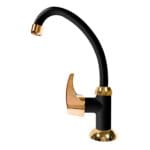 TORNEIRA PRETA E DOURADA P/COZINHA ACQUAFAM BANCADA - FAME