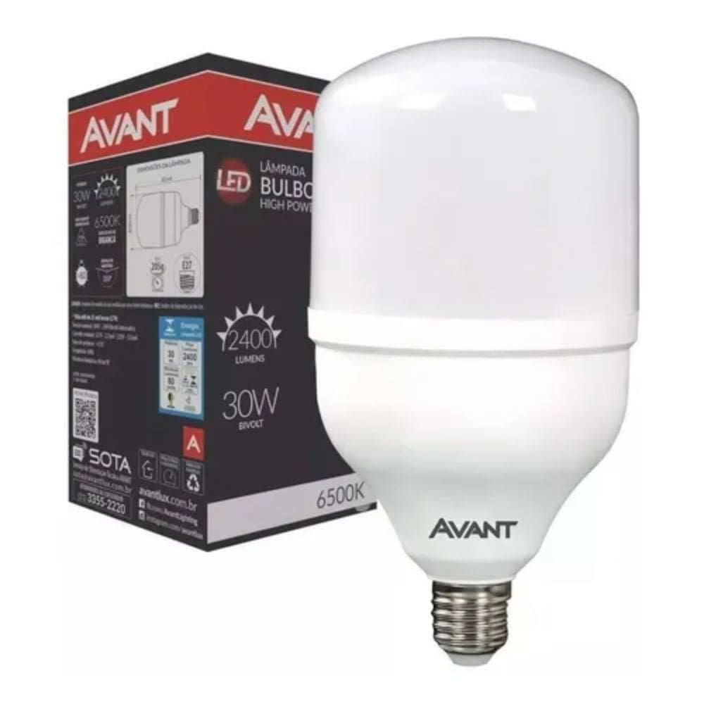 LÂMPADA LED GLOBE 30W 6,5K BIVOLT E27 BRANCA AVANTI