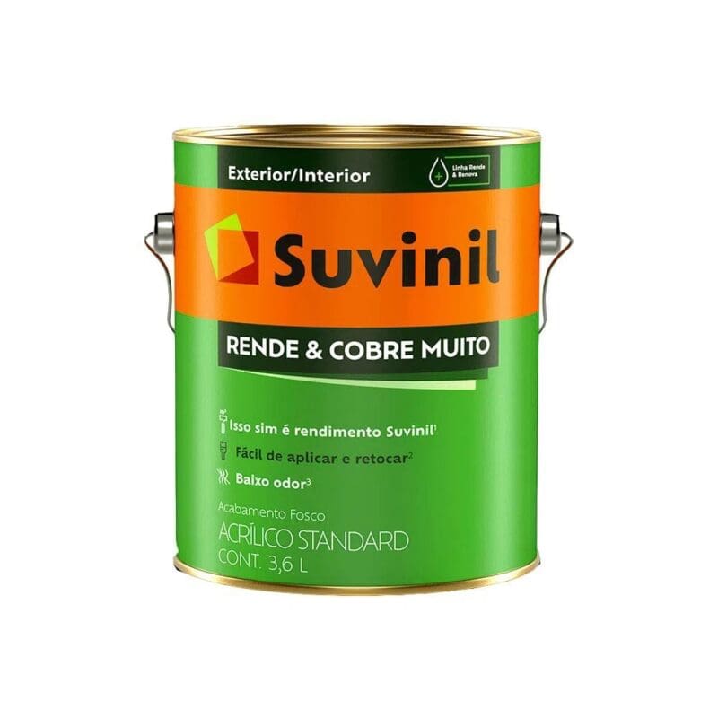 TINTA ACRILICA RENDE MUITO BRANCO NEVE FOSCO 3.6L SUVINIL