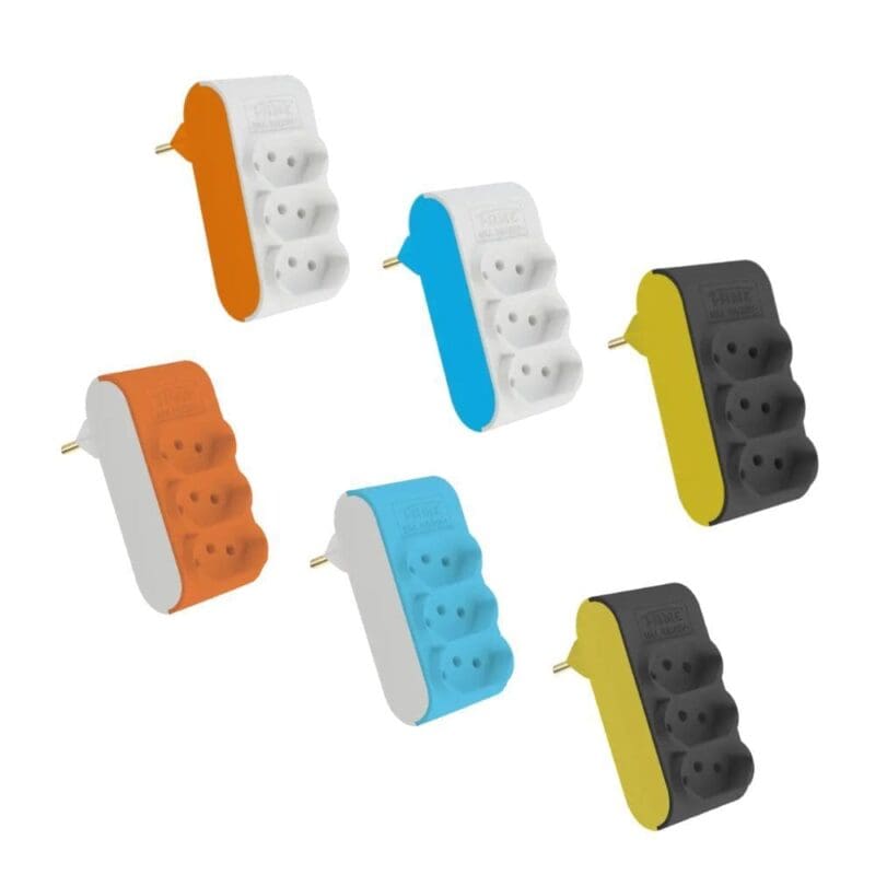 PINO MULTIPLICADOR 2P+T DE 10A/250V LARANJA