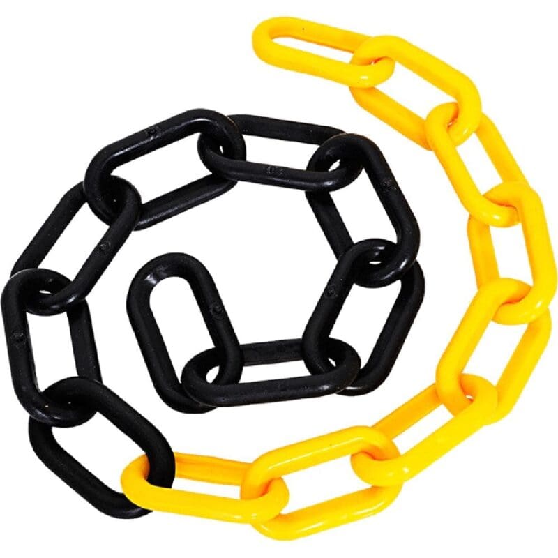 CORRENTE ELO PLAST. 10 MM AMARELA/PRETA MT