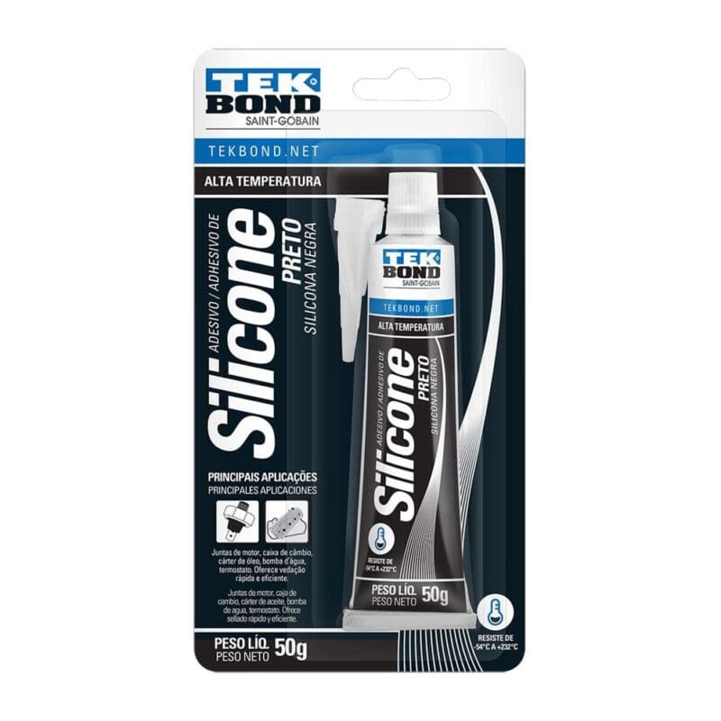 SILICONE 050GR ALTA TEMPERATURA PRETO TEKBOND