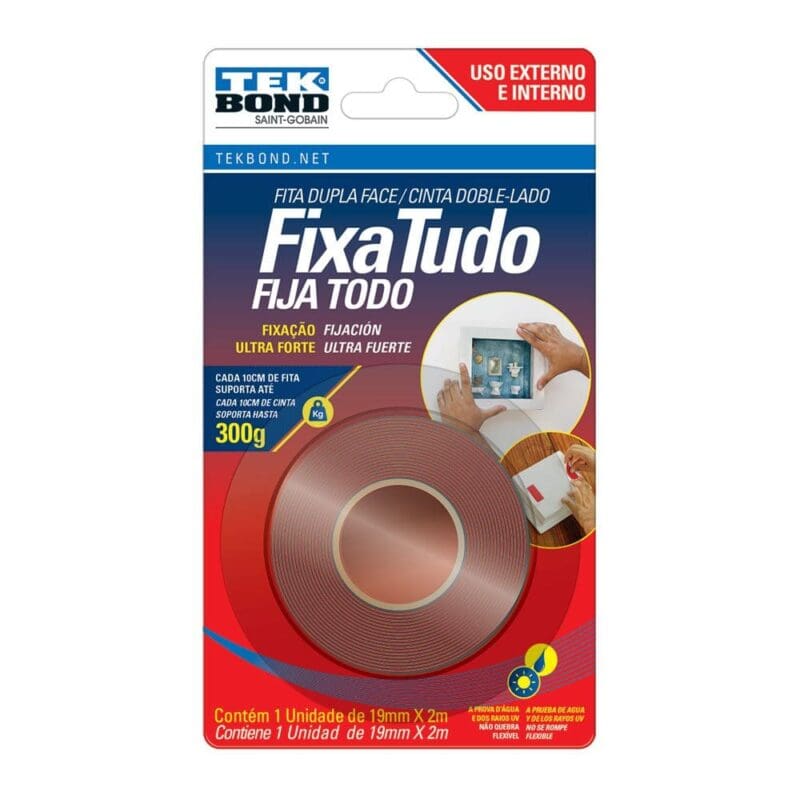 FITA DUPLA FACE ACRILICA 19MMX2M EXTERNA E INTERNA TEKBOND