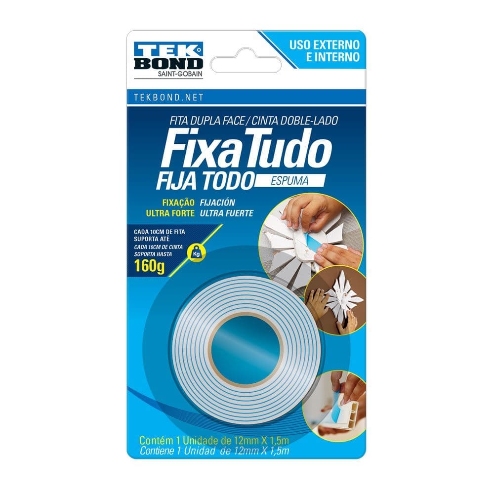 FITA DUPLA FACE ESPUMA 12X1,5 TEKBOND