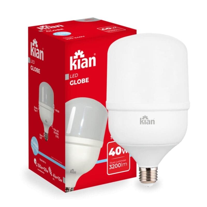 LAMPADA LED GLOBE 40W 6,5K BIVOLT E27 BRANCA KIAN
