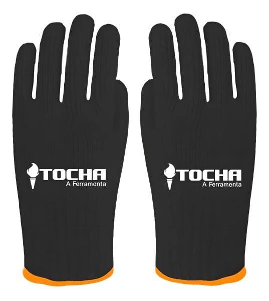 LUVA DE ALGODAO PIGMENTADA PRETA 4 FIOS TOCHA