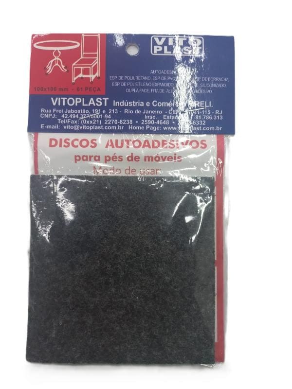 PROTETOR FELTRO 100X100MM 1PC QUADRADO GD