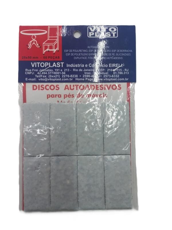 PROTETOR FELTRO 25X50MM 8 PC RETANGULAR