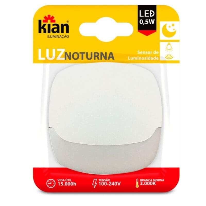 LUZ NOTURNA LED KI03 0,5W 3,0K BIVOLT KIAN