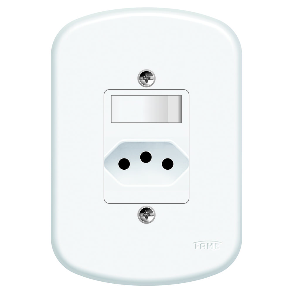 BLANC CONJUNTO 1 INTERRUPTOR 1 TOMADA 20A FAME