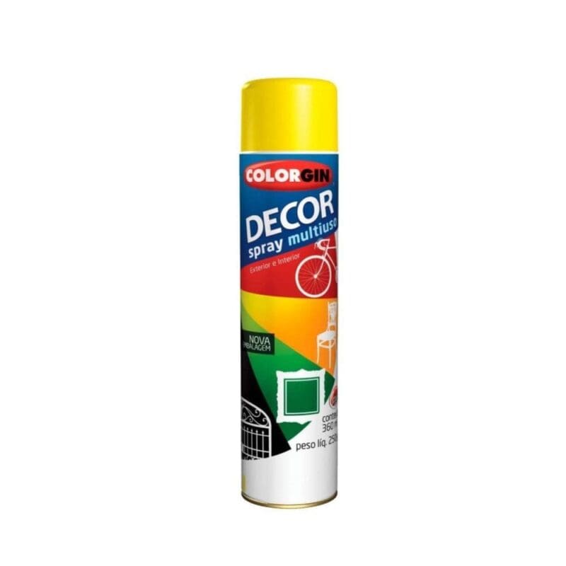 TINTA SPRAY AMARELO 360ML COLORGIN DECOR