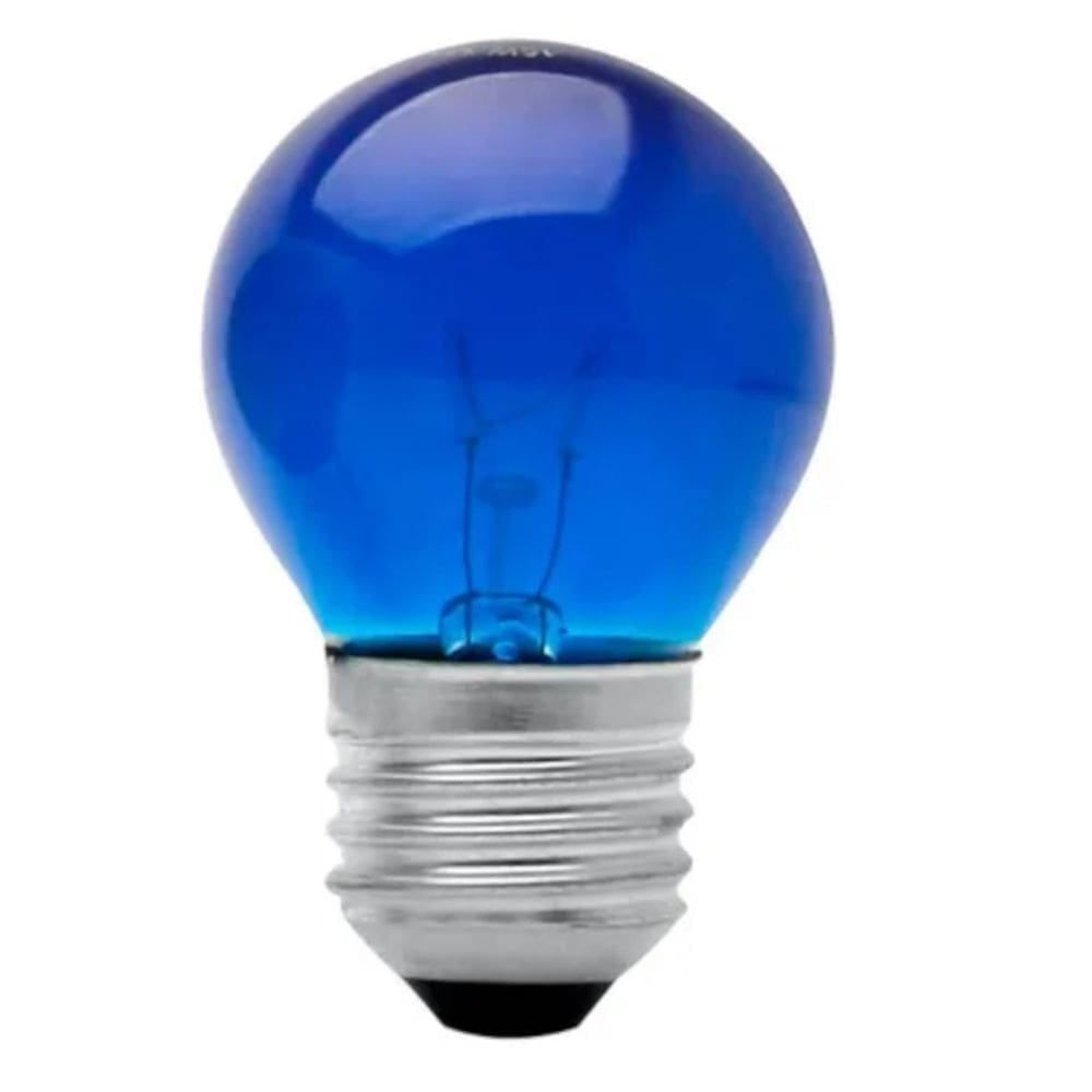 LÂMPADA BOLINHA 15W 127V E27 AZUL BRASFORT