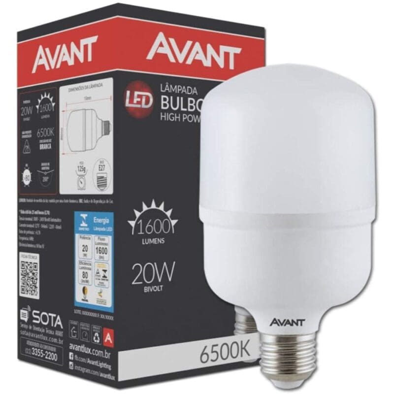 LAMP LED 20W BIVOLT BRANCA AVANT