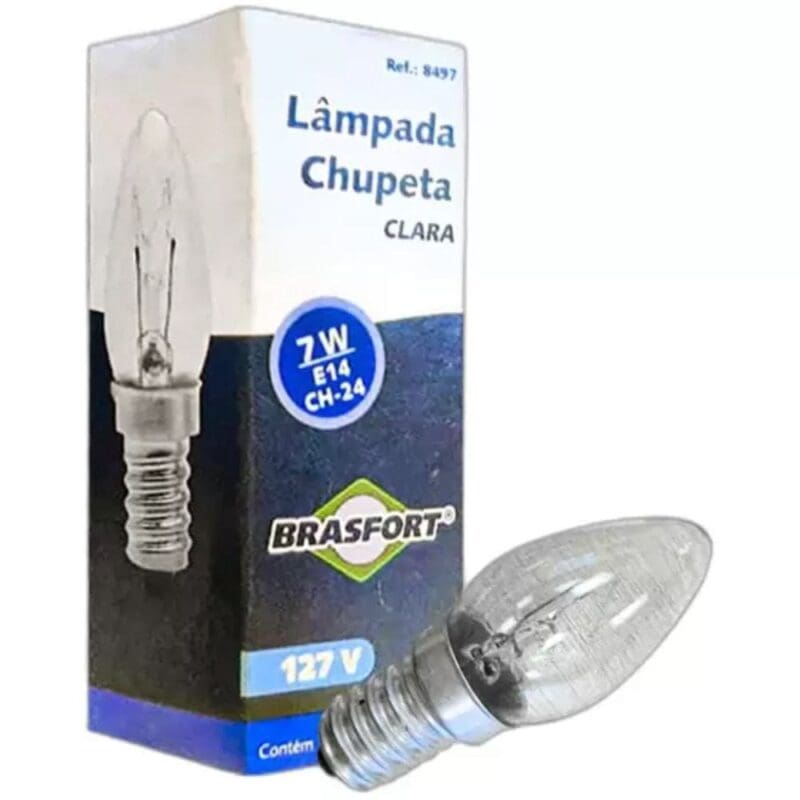 LÂMPADA CHUPETA 7W 127V E14 CLARA BRASFORT