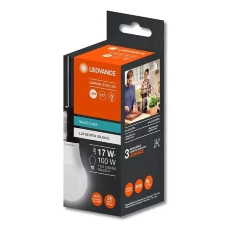 LÂMPADA LED A100 17W BIVOLT E27 BRANCA LEDVANCE