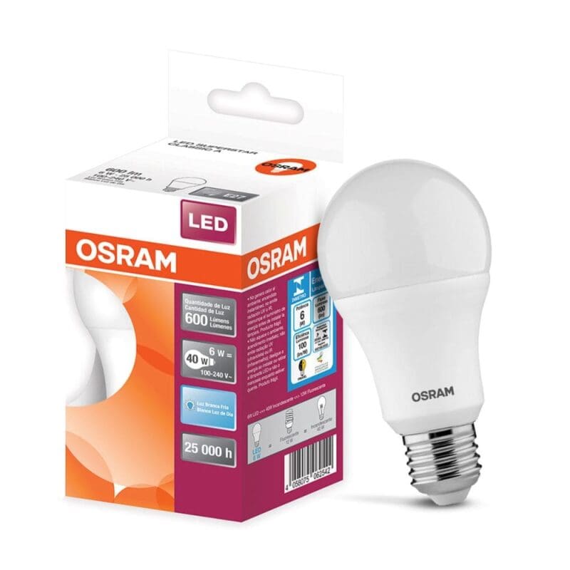 LAMP LED A40 6W E 27 BIVOLT BRANCA OSRAM