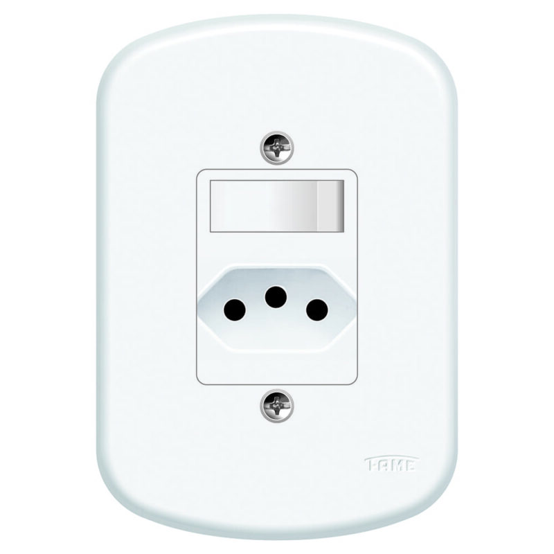 BLANC CONJUNTO 1 INTERRUPTOR 1 TOMADA 10A FAME