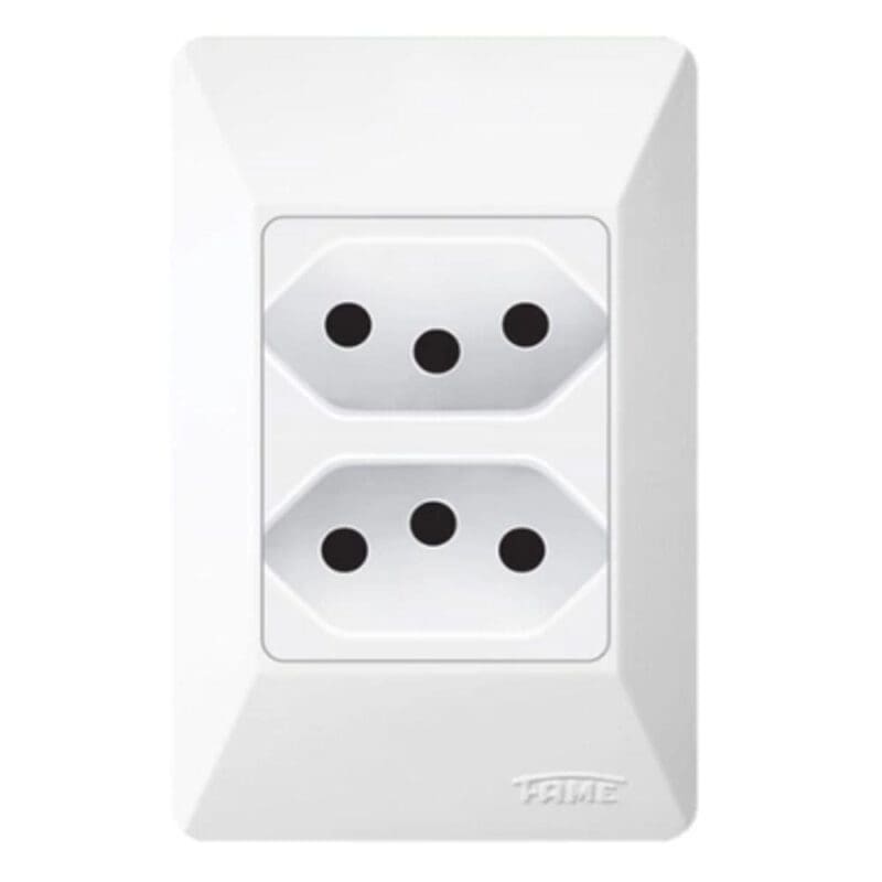SISTEMA X 2 TOMADAS PAD 2P+T 10A C/P FAME