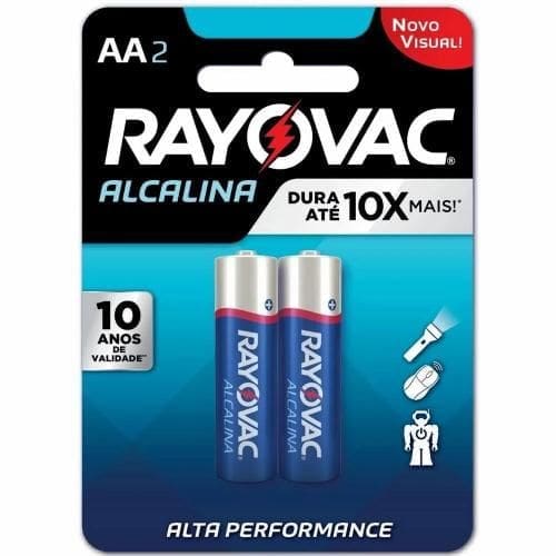 PILHA ALCALINA AA COM 2 RAYOVAC