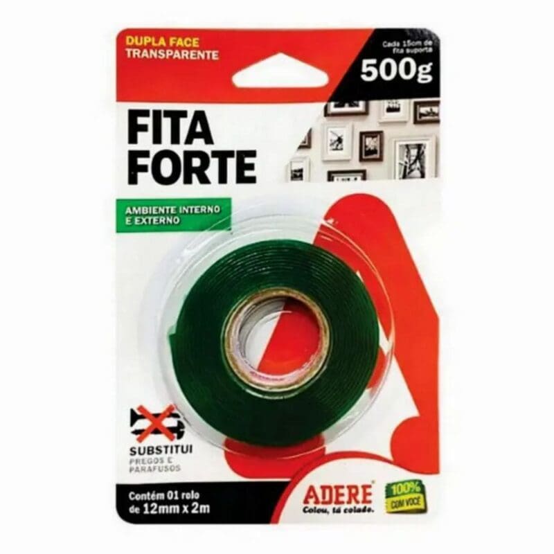 FITA DUPLA FACE FORTE 12X02 TRANSPARENTE ADERE