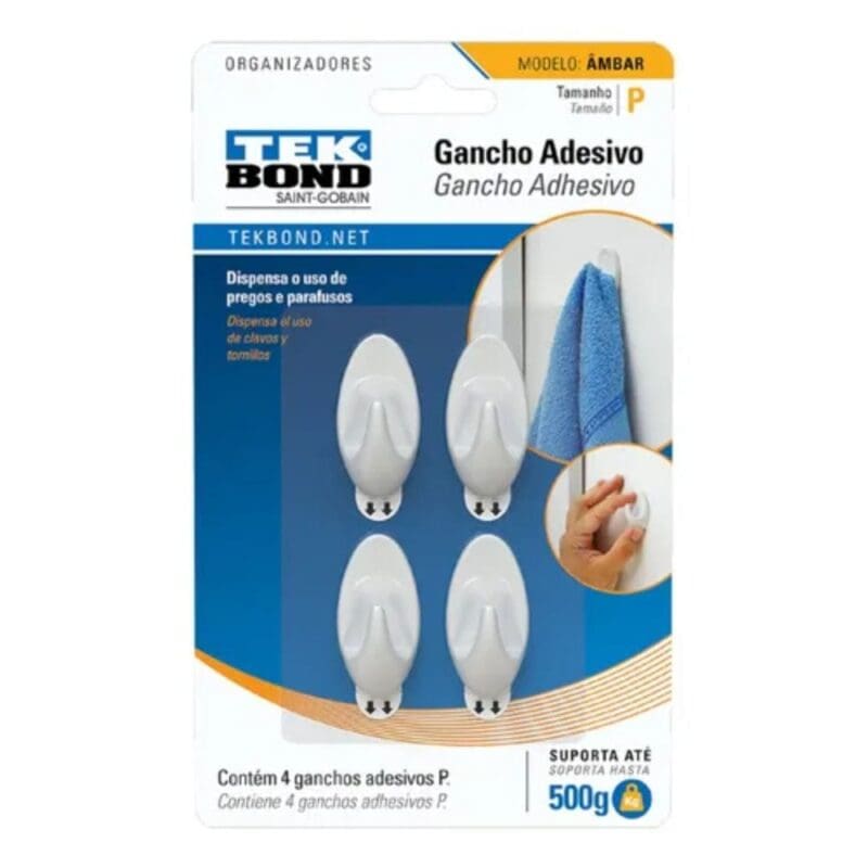 GANCHO AMBAR DE PLASTICO BRANCO P