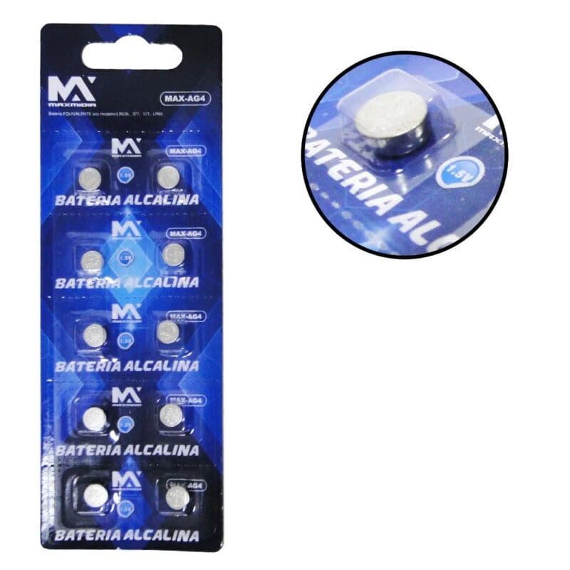 BATERIA ALCALINA 1,5V AG4 MAXMIDIA