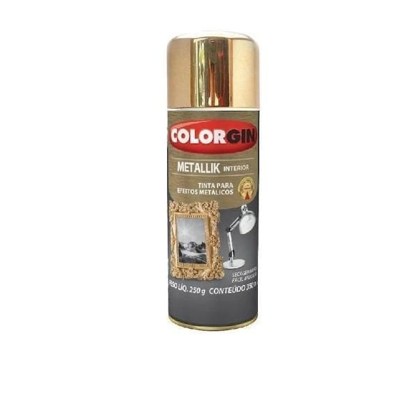 TINTA SPRAY METALLIK DOURADO 350ML COLORGIN