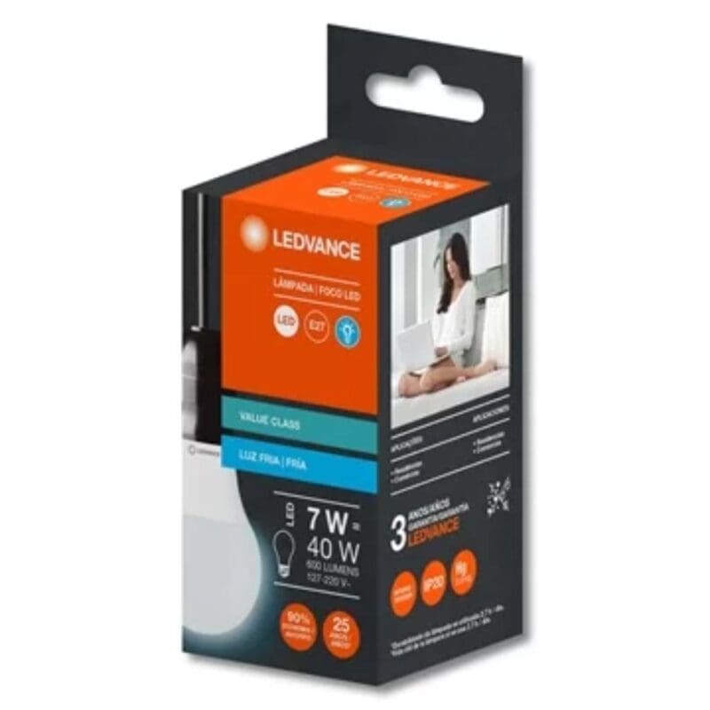 LÂMPADA LED A40 7W E27 BIVOLT AMARELA LEDVANCE
