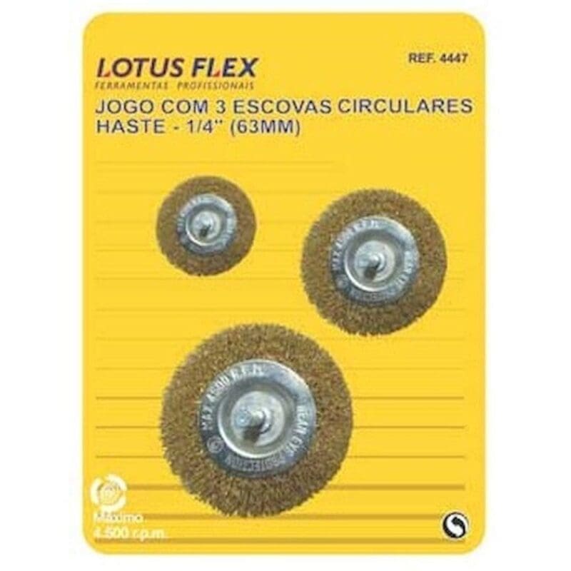 JOGO ESCOVA ACO CIRCULAR 3 PCS LOTUS 4447