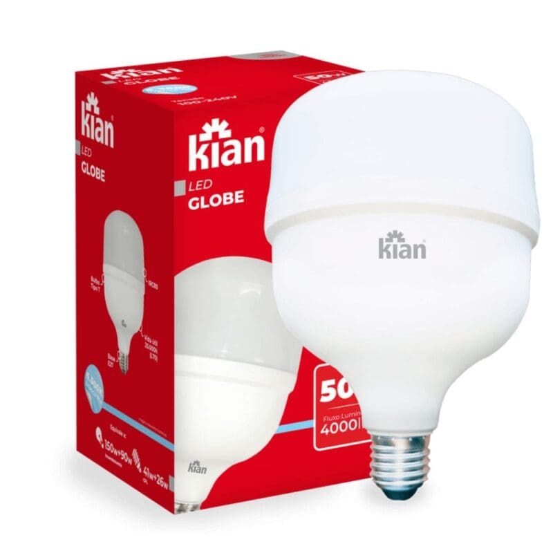LAMPADA LED GLOBE 50W 6,5K BIVOLT E27 BRANCA KIAN