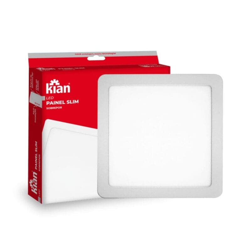 LUMINÁRIA LED SOBREPOR QUADRADA SLIM 12W 6,0K BRANCA KIAN