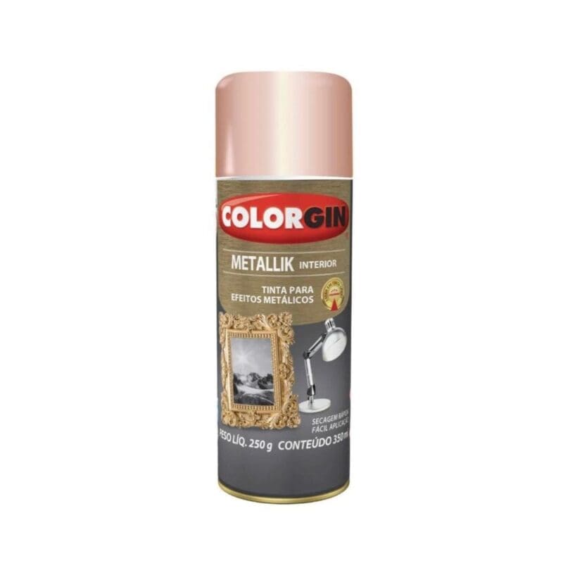 TINTA SPRAY METALICA ROSE GOLD 350ML COLORGIN METALLIK
