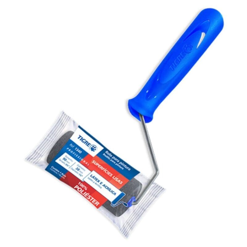 ROLO DE ESPUMA 09CM CINZA COM CABO1340 TIGRE