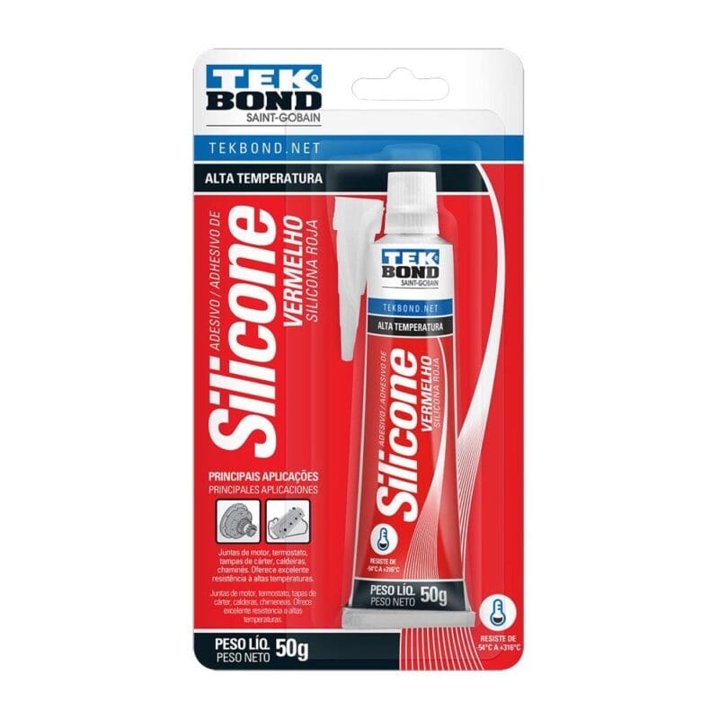 SILICONE 050GR ALTA TEMPERATURA VERMELHO TEKBOND