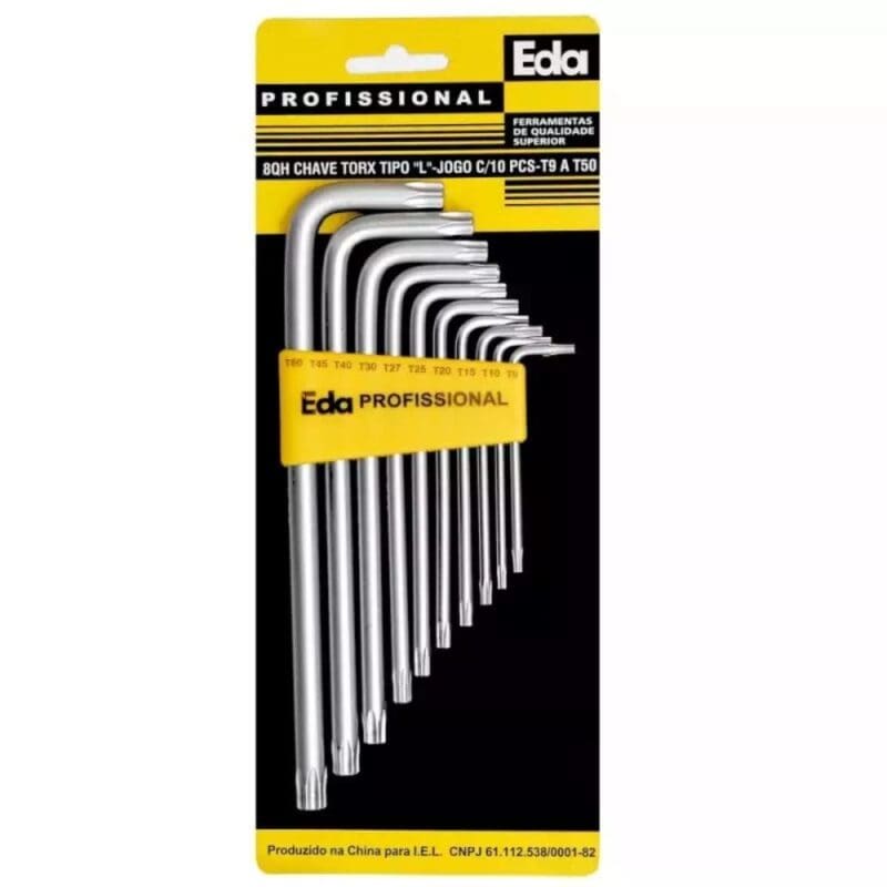 CHAVE TORX 9 PCS T09 A T50 EDA