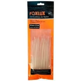 ABRACADEIRA DE NYLON BRANCA 140MM X 2,5MM COM 100 FOXLUX