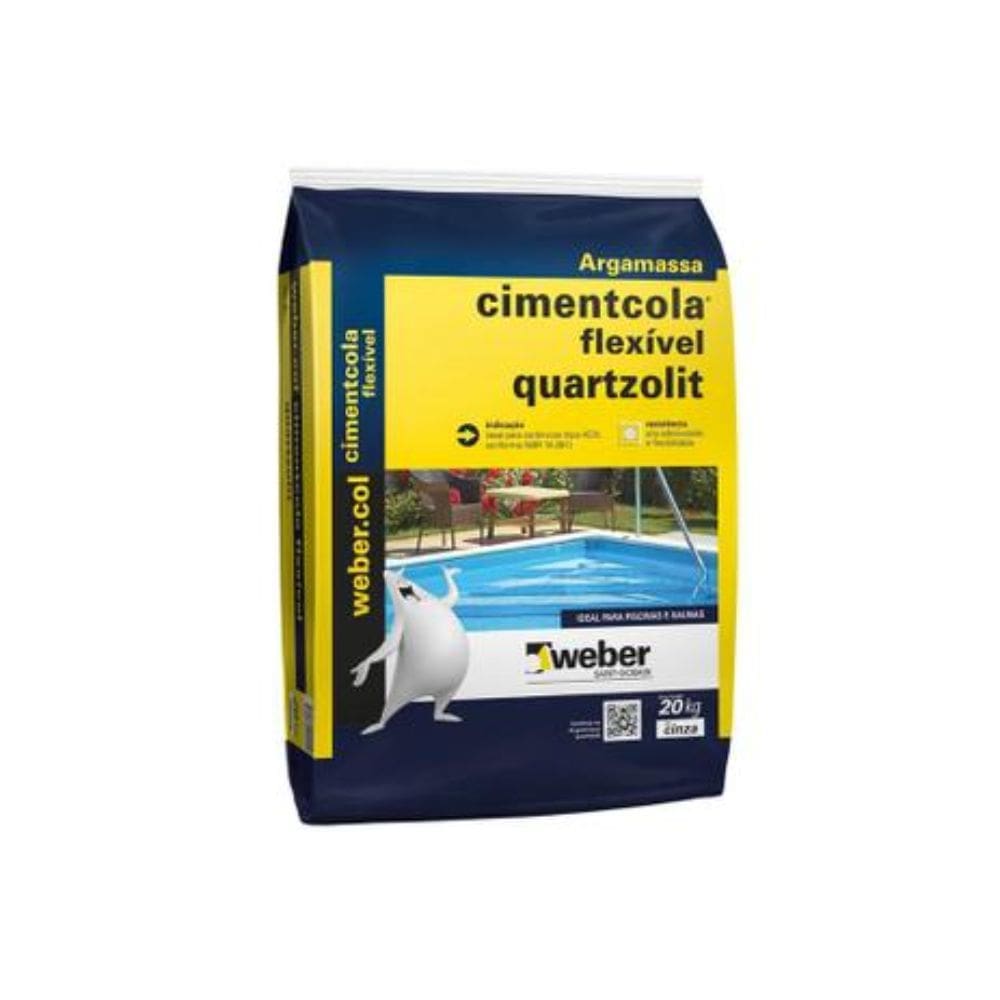 ARGAMASSA CIMENTCOLA FLEXIVEL AC3 CINZA 20KG QUARTZOLIT