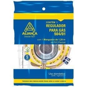 REGULADOR DE GAS COM MANGUEIRA 504/01 ALIANÇA