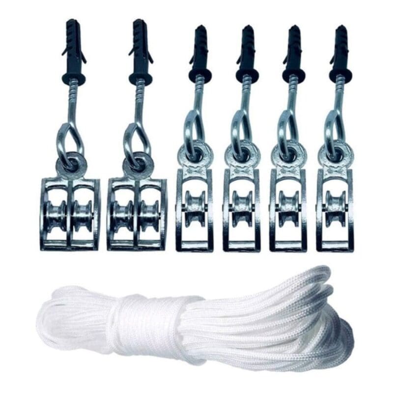 KIT CARRET ZAMAK P/VARAL C/CORDA DE NYLON 15M