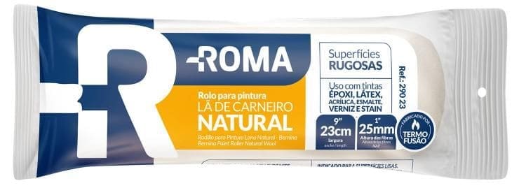 ROLO DE LÃ NATURAL 23 CM 290-23 ROMA